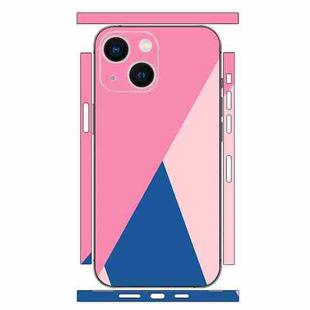 For iPhone 13 mini Geometric Style All-inclusive PET Phone Decal Adhesive Sticker(Rose Pink)