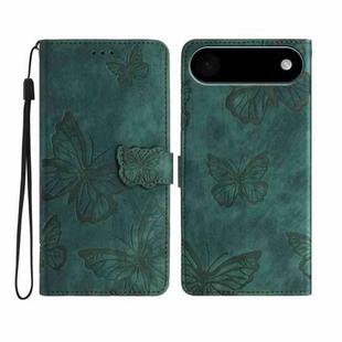 For iPhone 17 Air Skin-feel Embossed Butterfly Leather Phone Case(Green)