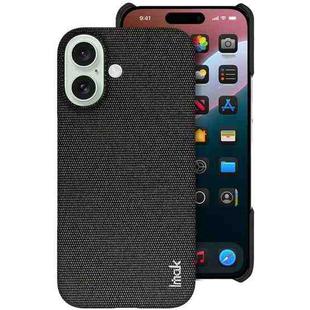 For iPhone 16 imak Ruiyi Series Cloth Texture PU + PC Phone Case(Black)