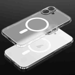 For iPhone 16 SULADA Crystal Sand Series Electroplating Frosted MagSafe Magnetic Phone Case(Transparent)