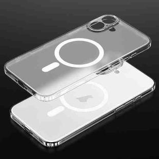 For iPhone 16 Plus SULADA Crystal Sand Series Electroplating Frosted MagSafe Magnetic Phone Case(Transparent)