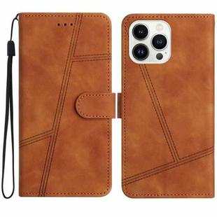 For iPhone 16 Pro Max Skin-feel Stitching Leather Phone Case(Brown)