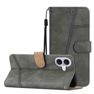 For iPhone 17 Skin-feel Stitching Leather Phone Case(Grey)