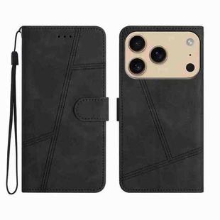 For iPhone 17 Pro Max Skin-feel Stitching Leather Phone Case(Black)
