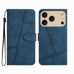 For iPhone 17 Pro Max Skin-feel Stitching Leather Phone Case(Blue)