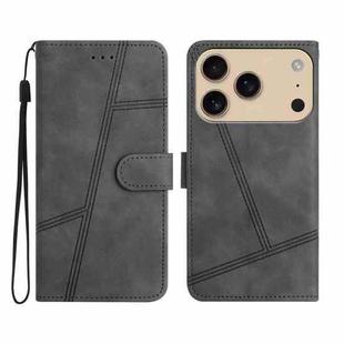 For iPhone 17 Pro Max Skin-feel Stitching Leather Phone Case(Grey)