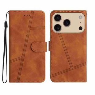 For iPhone 17 Pro Max Skin-feel Stitching Leather Phone Case(Brown)