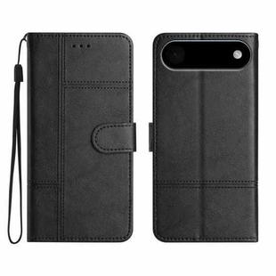 For iPhone 17 Air Cowhide Texture Stitching Leather Phone Case(Black)