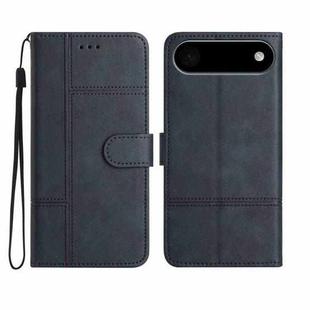 For iPhone 17 Air Cowhide Texture Stitching Leather Phone Case(Dark Blue)