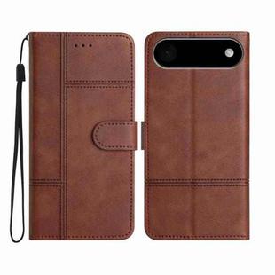 For iPhone 17 Air Cowhide Texture Stitching Leather Phone Case(Coffee)