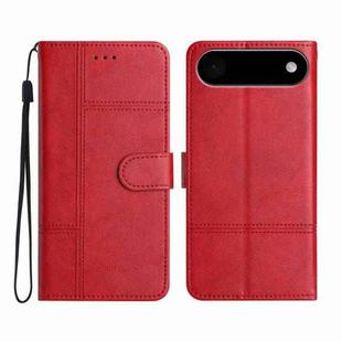 For iPhone 17 Air Cowhide Texture Stitching Leather Phone Case(Red)
