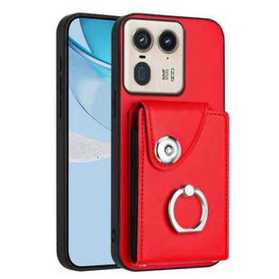 For Motorola Moto X50 Ultra Organ Card Bag Ring Holder Phone Case(Red)