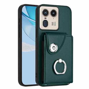 For Motorola Moto X50 Ultra Organ Card Bag Ring Holder Phone Case(Green)