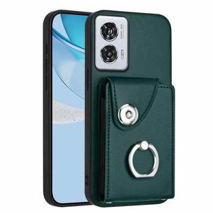 For Motorola Edge 50 Fusion Global Organ Card Bag Ring Holder Phone Case(Green)