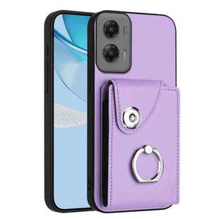 For Motorola Moto G Stylus 5G 2024 Organ Card Bag Ring Holder Phone Case(Purple)