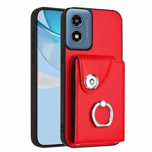 For Motorola Moto G Play 2024 5G Organ Card Bag Ring Holder Phone Case(Red)