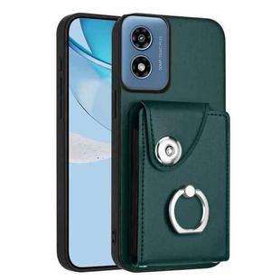 For Motorola Moto G Play 2024 5G Organ Card Bag Ring Holder Phone Case(Green)