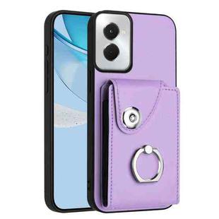 For Motorola Moto G Power 2024 5G Organ Card Bag Ring Holder Phone Case(Purple)