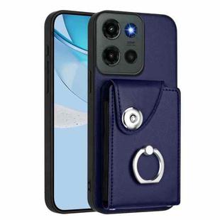 For Motorola Edge 60 Stylus Organ Card Bag Ring Holder Phone Case(Blue)
