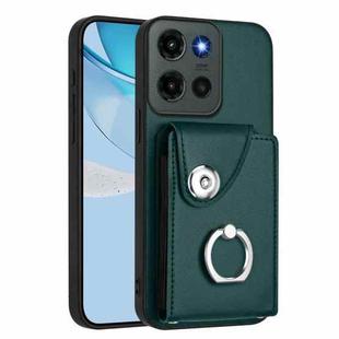 For Motorola Edge 60 Stylus Organ Card Bag Ring Holder Phone Case(Green)
