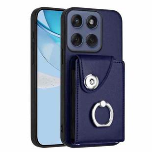 For Motorola Edge 60 Fusion / Edge 60 Organ Card Bag Ring Holder Phone Case(Blue)