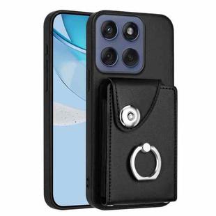 For Motorola Edge 60 Fusion / Edge 60 Organ Card Bag Ring Holder Phone Case(Black)