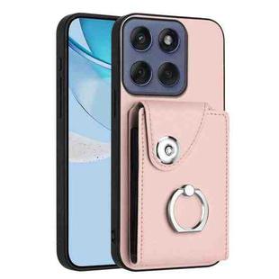 For Motorola Edge 60 Fusion / Edge 60 Organ Card Bag Ring Holder Phone Case(Pink)