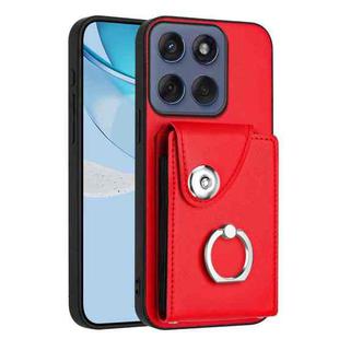 For Motorola Edge 60 Fusion / Edge 60 Organ Card Bag Ring Holder Phone Case(Red)