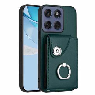 For Motorola Edge 60 Fusion / Edge 60 Organ Card Bag Ring Holder Phone Case(Green)