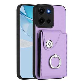 For Motorola Moto G 5G 2025 Organ Card Bag Ring Holder Phone Case(Purple)