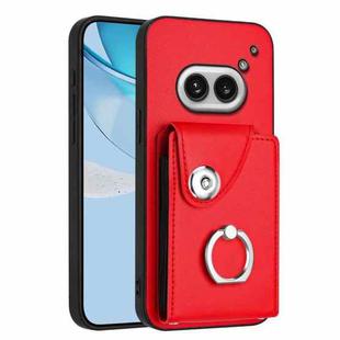 For Nothing Phone 2a Organ Card Bag Ring Holder Phone Case(Red)