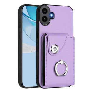 For Nothing CMF Phone 1 Organ Card Bag Ring Holder Phone Case(Purple)