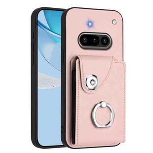 For Nothing Phone 3a Organ Card Bag Ring Holder Phone Case(Pink)