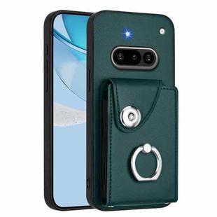 For Nothing Phone 3a Organ Card Bag Ring Holder Phone Case(Green)