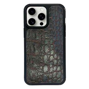 For iPhone 15 Pro Max Exclusive Design Style PC Full Coverage Pattern Phone Case(Green Crocodile Texture)