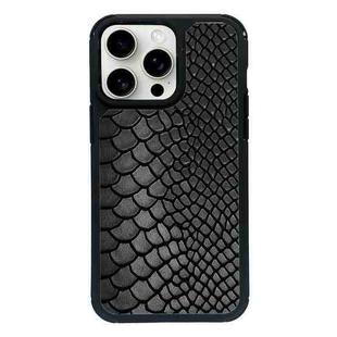 For iPhone 15 Pro Exclusive Design Style PC Full Coverage Pattern Phone Case(Black Crocodile Texture)