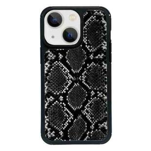 For iPhone 15 Plus Exclusive Design Style PC Full Coverage Pattern Phone Case(Black Python Texture)