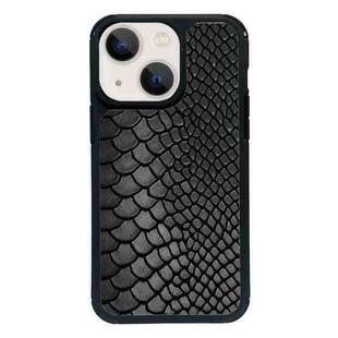 For iPhone 15 Plus Exclusive Design Style PC Full Coverage Pattern Phone Case(Black Crocodile Texture)