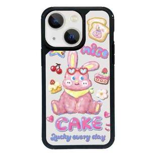 For iPhone 15 Exclusive Design Style PC Full Coverage Pattern Phone Case(CAKE Rabbit)