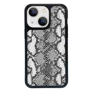 For iPhone 14 Plus Exclusive Design Style PC Full Coverage Pattern Phone Case(Silver Python Texture)