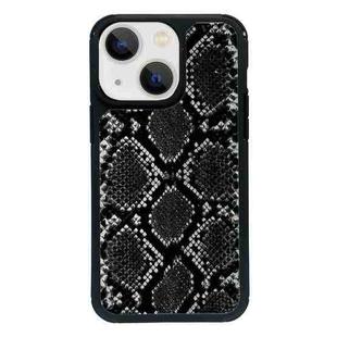 For iPhone 14 Plus Exclusive Design Style PC Full Coverage Pattern Phone Case(Black Python Texture)