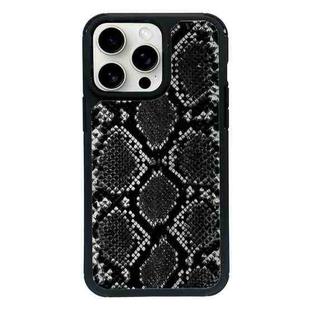 For iPhone 14 Pro Max Exclusive Design Style PC Full Coverage Pattern Phone Case(Black Python Texture)