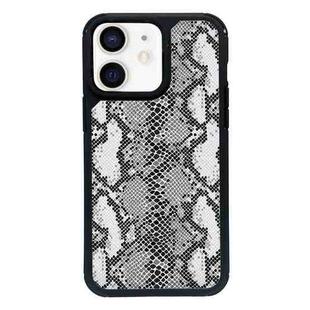 For iPhone 12 Exclusive Design Style PC Full Coverage Pattern Phone Case(Silver Python Texture)