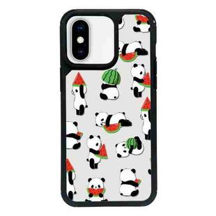 For iPhone X / XS Exclusive Design Style PC Full Coverage Pattern Phone Case(Watermelon Panda)