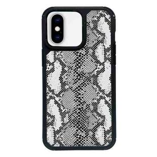 For iPhone X / XS Exclusive Design Style PC Full Coverage Pattern Phone Case(Silver Python Texture)