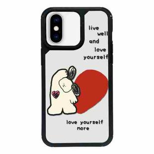 For iPhone X / XS Exclusive Design Style PC Full Coverage Pattern Phone Case(Beige Bear)