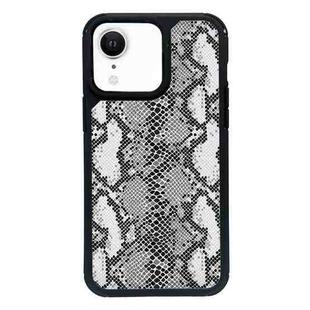 For iPhone XR Exclusive Design Style PC Full Coverage Pattern Phone Case(Silver Python Texture)