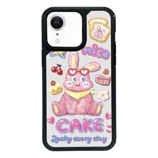 For iPhone XR Exclusive Design Style PC Full Coverage Pattern Phone Case(CAKE Rabbit)