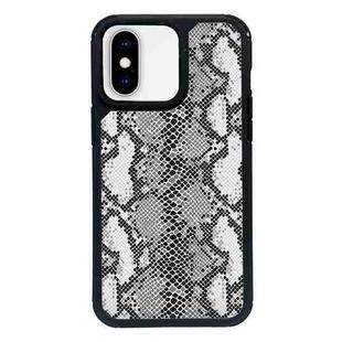 For iPhone XS Max Exclusive Design Style PC Full Coverage Pattern Phone Case(Silver Python Texture)