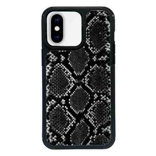 For iPhone XS Max Exclusive Design Style PC Full Coverage Pattern Phone Case(Black Python Texture)